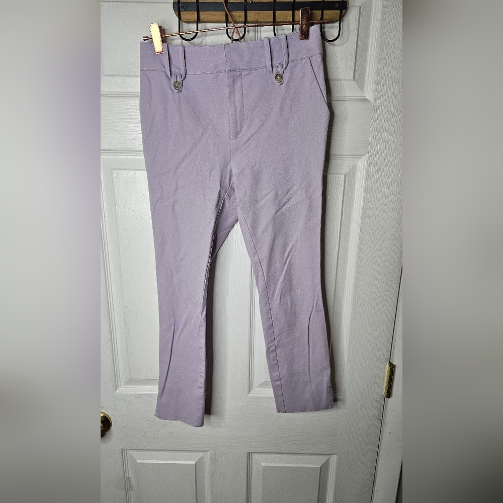 Anthropologie Pants The Essential Slim Trousers Size 0 Lavender Pastel Purple